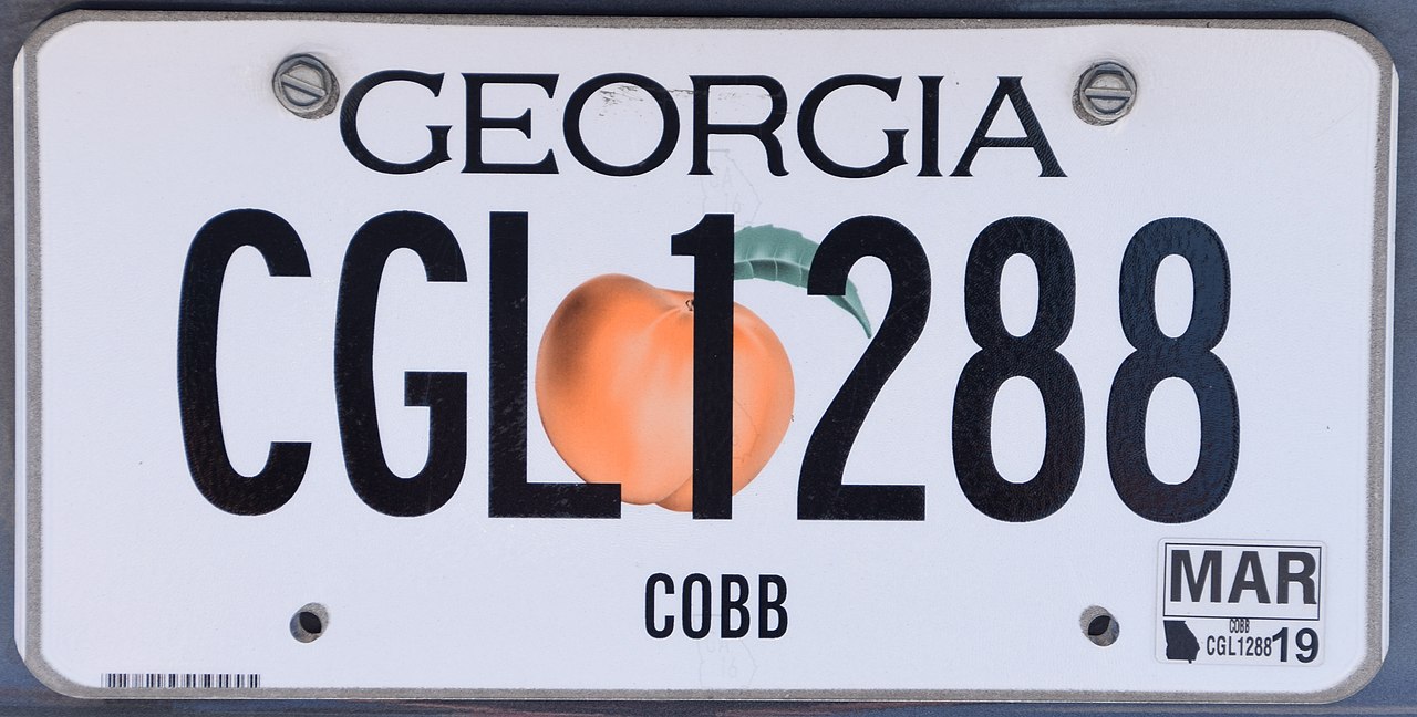 Georgia license plates motor vehicles